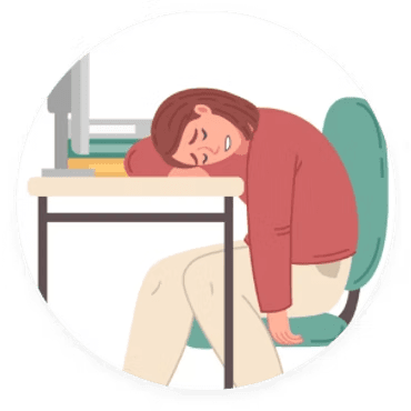 Employee exhaustion at desk
