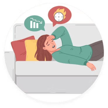 Burnout sick leave on couch